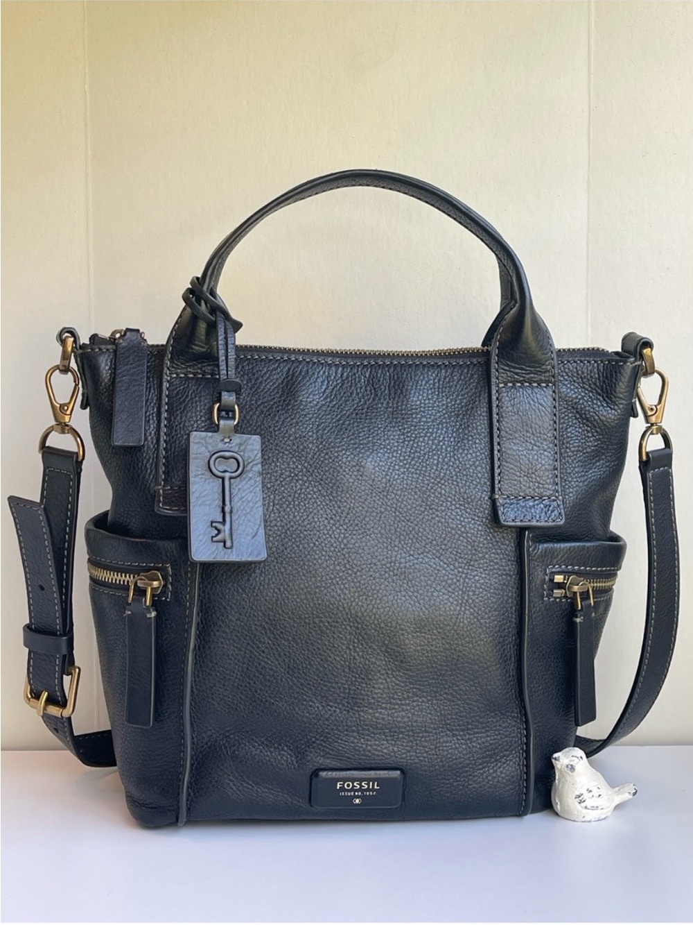 Fossil Emerson Genuine Leather Satchel Crossbody Bag